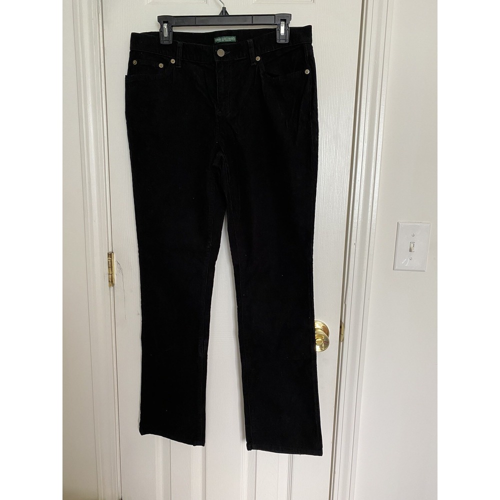 Great Pre-Owned Ralph Lauren corduroy Jean women SiZE 8 Regular Color Black - Picture 5 of 7